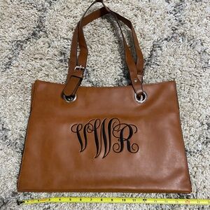 Brown Monogrammed Tote Bag